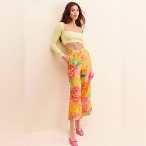 Floral Yellow Women's Pants